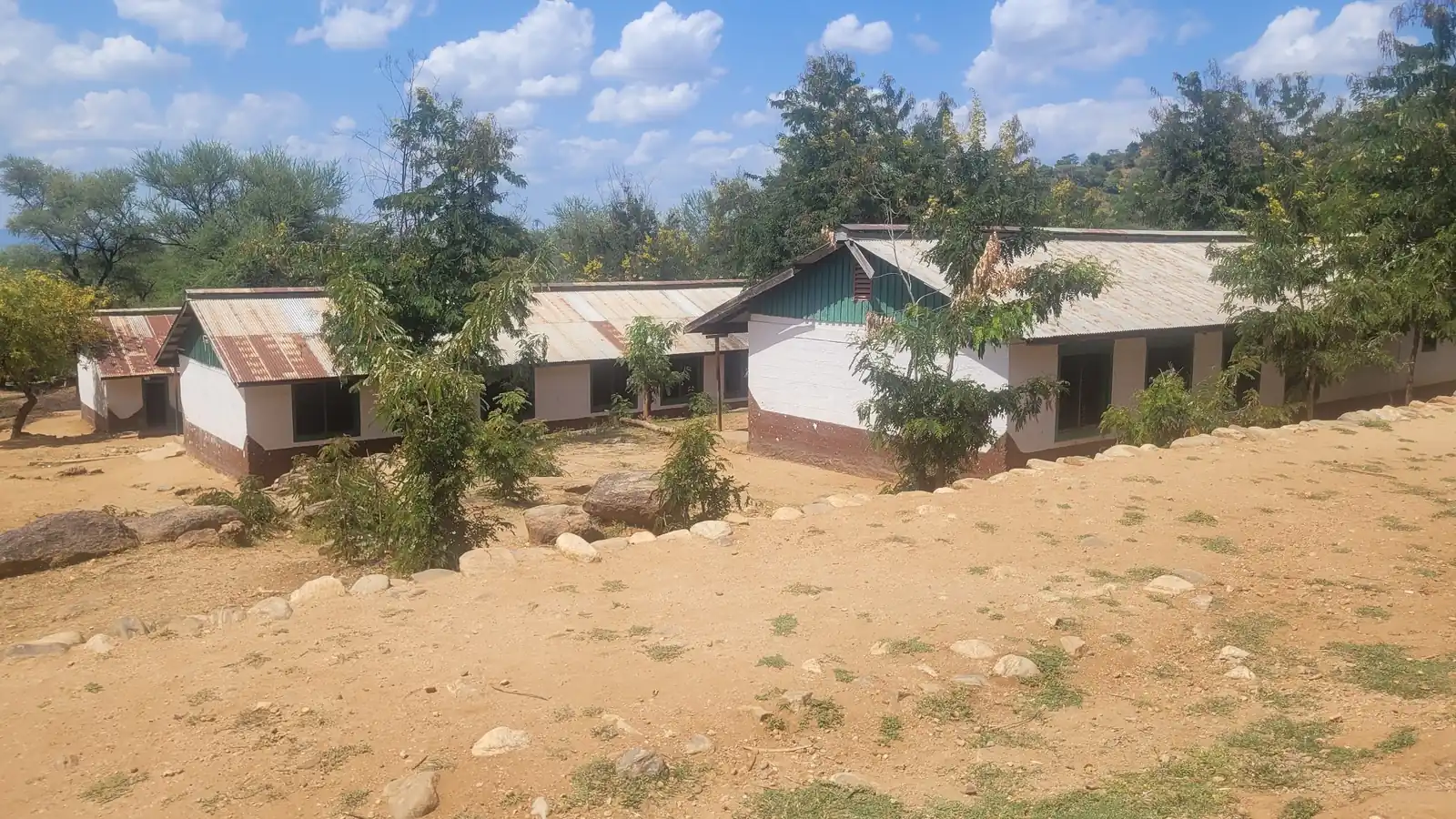 School buildings set in dry scrub